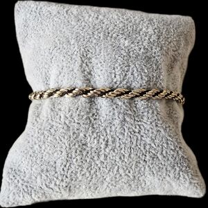 Classic Two-Tone Rope Chain Bracelet - Gold and Black